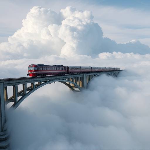 Tren a las Nubes atravesando un puente alto
